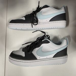 Nike Black and White High-Top Sneakers with Leather Upper